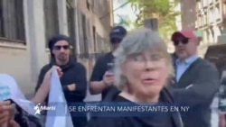 Se enfrentan manifestantes a favor y en contra del régimen cubano en Nueva York Se enfrentan manifestantes a favor y en contra del régimen cubano en Nueva York