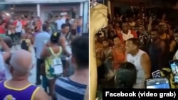 Capturas de videos posteados en redes sociales de la protesta en Caimanera este sábado, 6 de mayo.