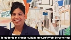 Yahima Martínez Millán, en Santiago de Compostela en abril de 2019. Foto Ministerio de Relaciones Exteriores de Cuba.