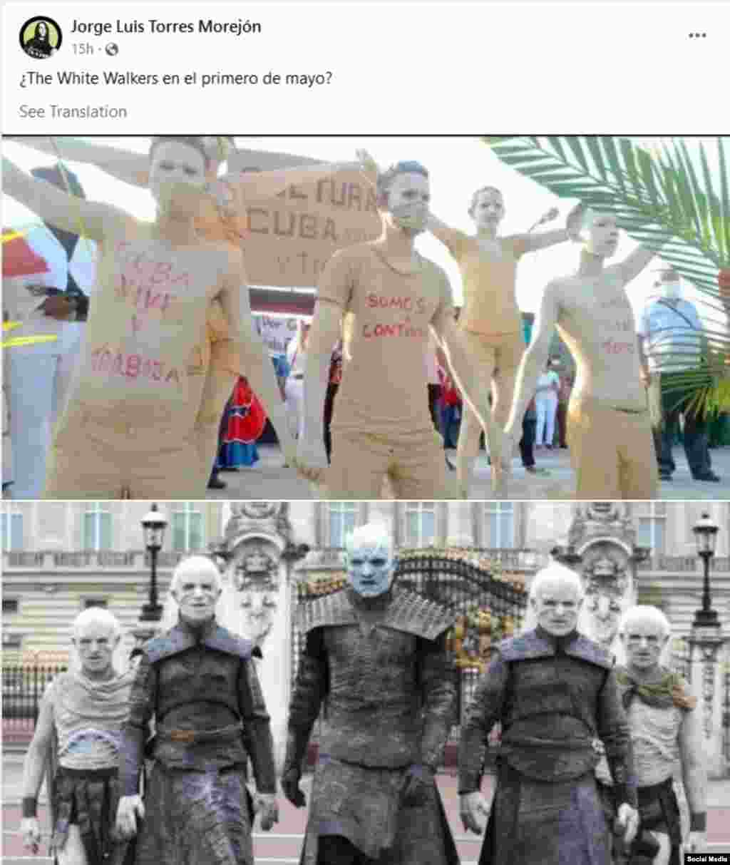 "¿The White Walkers en el primero de mayo?", pregunta en Facebook Jorge Luis Torres Morejón.