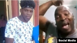 Montaje con fotos de Walnier Aguilar preso político del 11J y su pade, Wilber Aguilar