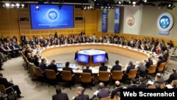 Una reunión del Fondo Monetario Internacional.