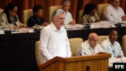 Miguel Díaz-Canel durante el debate parlamentario para "reformar" la Constitución cubana.