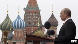 Putin en el desfile de la victoria