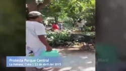 Protesta en el Parque Central de La Habana Protesta en el Parque Central de La Habana