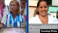 María Cristina Labrada y Maylén González muestran multas impuestas meses atrás.