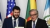 David Smolansky, Comisionado de la OEA y Luis Almagro, Secretario General, en la presentación de informe sobre refugiados venezolanos
