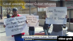 Protesta de los veteranos en Laredo, Texas.