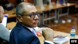 Jorge Glas durante una de las audiencias frente al tribunal.