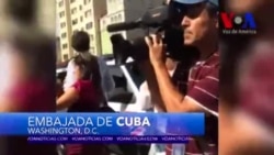 Manifestantes gritan: "¡Cuba Sí, Castro No!" Manifestantes gritan: "¡Cuba Sí, Castro No!"