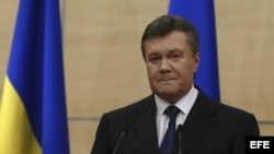El presidente de Ucrania destituido por el Parlamento, Viktor Yanukovich