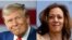 Combinación de imágenes muestra al expresidente y candidato presidencial republicano Donald Trump y a la vicepresidente y candidata presidencial demócrata Kamala Harris en Maryland 