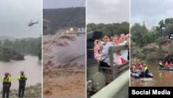 El número de fallecidos por las inundaciones en Texas sigue aumentando mientras los servicios de emergencia continúan las labores de búsqueda y rescate. (Collage con fotos y captura de videos en X)