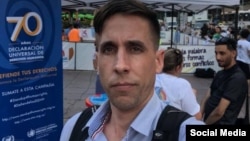 Lidier Hernández, activista de derechos humanos en Uruguay y ahora retenido en Cuba, en una imagen compartida en su cuenta de Facebook en diciembre pasado.