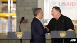 El secretario de Estado, Mike Pompeo, e Iván Duque, presidente de Colombia, en Cúcuta en abril de 2019.
