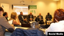 Presentación en Madrid del Registro de Asociaciones de Cuba. www.asociacionescuba.org. Foto Tomada del Twitter del Observatorio Cubanos de DDHH