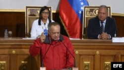 Diosdado Cabello durante una sesión de la oficialista Asamblea Nacional Constituyente (ANC) de Venezuela.