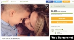 La campaña “Juntos por Thiago”, con una meta inicial de $2,000 dólares, ya ha recaudado $2,367 en solo tres días, según la página de GoFundMe.