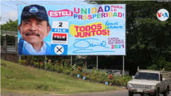A diferencia de otros comicios, los carteles de Daniel Ortega en donde se invita a votar por él son menos. Foto: Houston Castillo, VOA.