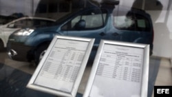 Listado de precios en la venta de autos en Cuba.
