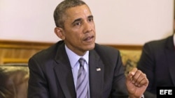 Imagen cedida por la Presidencia de México muestra al presidente de Estados Unidos, Barack Obama