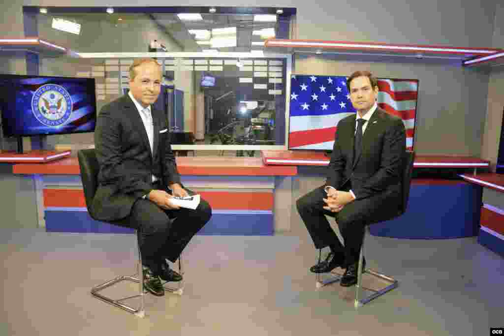 El Senador Marco Rubio en entrevista para TV Martí con el periodista Tomás Regalado Jr.