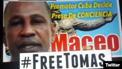 Uno de los carteles de la campaña a favor de la liberación de Tomás Núñez Magdariaga.