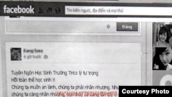 Página de Facebook de la estudiante vietnamita