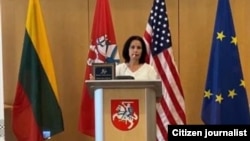 Omara Ruiz Urquiola en la Embajada de Lituania en Washington, DC, el 14 de septiembre de 2021.