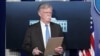 El asesor de Seguridad Nacional, John Bolton, se dirige a la prensa en la Casa Blanca.