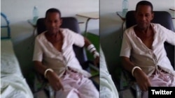 Fotos de Tomás Núñez Magdariaga en su día 45 de huelga de hambre por un amigo que logró burlar la vigilancia de la Seguridad del Estado. (Cristian Crespo F. @cristiancrespoj)