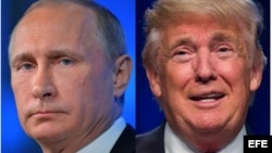 Combinación de fotografías del presidente ruso Vladimir Putin y el presidente electo de EEUU Donald Trump.