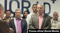 El gobernante cubano, Miguel Díaz-Canel, junto al ex viceprimer ministro y cercano aliado, Jorge Luis Perdomo Di-Lella.