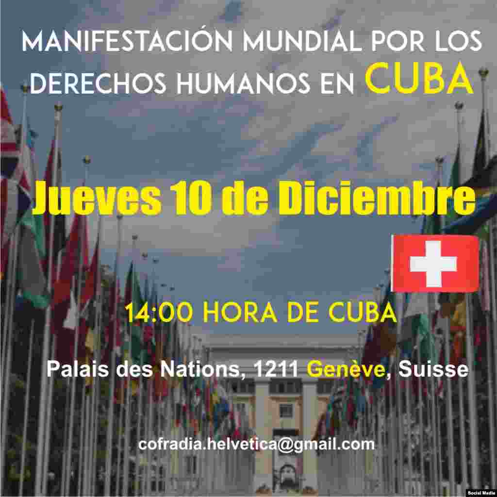 Convocatorias a manifestarse el Día de los Derechos Humanos.