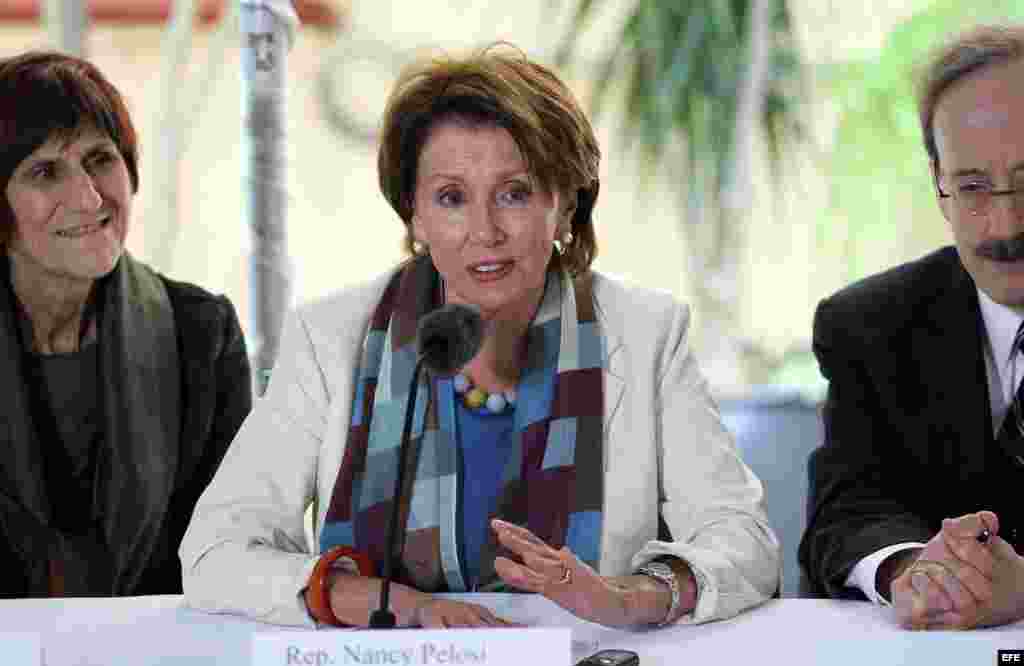 Rueda de prensa de los legisladores demócratas que visitaron Cuba.