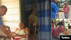 Activistas del proyecto humanitario Capitán Tonsique entregan almuerzos a desamparados y personas de bajos recursos en la localidad de Colón, en Matanzas.