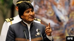 Evo Morales da un discurso tras su condecoración con la orden José Martí, la más alta distinción que otorga el Gobierno cubano.
