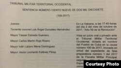 Sentencia del Tribunal Militar Territorial Occidental