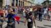 Manifestación pacífica contra el régimen comunista frente al Capitolio Nacional de Cuba el pasado 11 de julio.