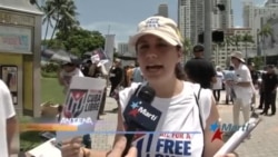 Cubanos protestan en Miami contra los cruceros a Cuba para enriquecer al régimen Cubanos protestan en Miami contra los cruceros a Cuba para enriquecer al régimen