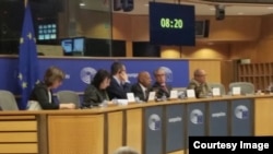 Disidentes cubanos en la Eurocámara, este octubre 12 de 2016.